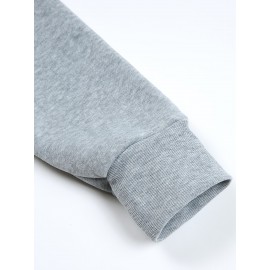 [Cozy Cartoon Hoodie] Cozy Comfort Cartoon Print Men's Hoodie | Long Sleeve Pullover with Fun Animated Character Design, Light Gray, Perfect for Fall and Winter