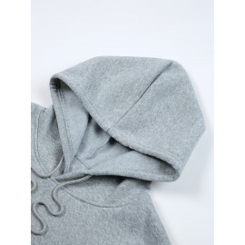 [Cozy Cartoon Hoodie] Cozy Comfort Cartoon Print Men's Hoodie | Long Sleeve Pullover with Fun Animated Character Design, Light Gray, Perfect for Fall and Winter