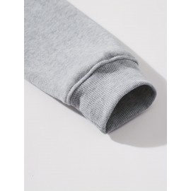 Men'S Casual King Crown Print Hoodie, 100% Polyester Long Sleeve Sweatshirt, Winter Knit Fabric with Slight Stretch, Regular Fit Hooded Top, 200g/m² - Trendy American Style Clothing Gift