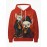 Men's Retro Hip-Hop Hoodie - Red with Cute mice, Drawstring Hood & Front Pocket - Urban Streetwear Sweatshirt for Concerts, Festivals - Machine Washable Gift for Men, Casual Wear, Cartoon Print, Comfortable Fabric, Fashion Enthusiasts