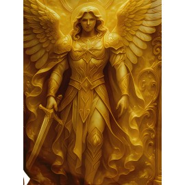Men's 3D Printed Golden Winged Warrior Angel Hoodie - All-Over HD Graphic Mythology-Inspired Streetwear, Premium Comfortable Pullover with Hood, Casual Winter Wear & Fantasy Fashion, Machine Washable Regular Fit Sweatshirt