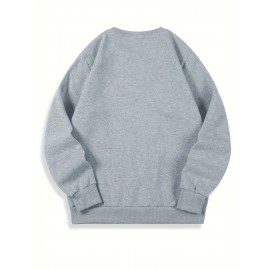 Men's Graphic Print Sweatshirt - Yeshua Lion of Judah Regular Fit Crew Neck Pullover with Slight Stretch, Polyester Knit Fabric