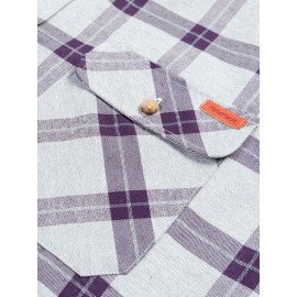 Men's Heavy-Duty Plaid Long Sleeve Dress Shirt - Winter Warmth Collar & Chest Pocket Button, Blue/White/Black/Brown Checkered Pattern, Loose Fit Casual & Formal Button-Up Coat Jacket-like Blazer (Machine Washable)