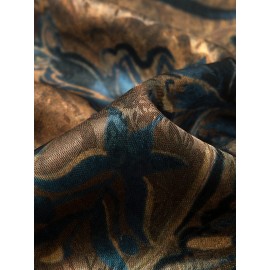 FORTEI Men's Traditional Chinese Tang Suit Short Sleeve Shirt - Lightweight, Light Beige-Friendly Polyester Blend with Intricate Floral Print, Button-Up Collar Design for Casual Summer Wear