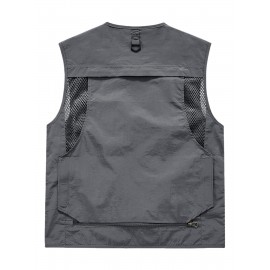 Men's Custom Logo Tactical Vest with ized Logo Printing - Heavy-Duty Multi-Pocket -Grade Vests for Outdoor,, - All-Season Wear (, MOLLE System Compatible, Durable Vest) - Add Your Logo