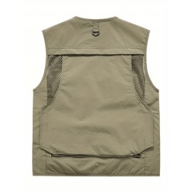 Men's Custom Logo Tactical Vest with ized Logo Printing - Heavy-Duty Multi-Pocket -Grade Vests for Outdoor,, - All-Season Wear (, MOLLE System Compatible, Durable Vest) - Add Your Logo