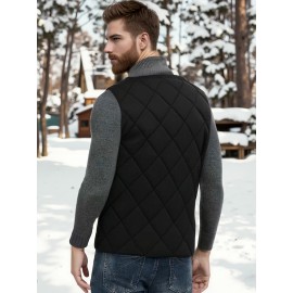 Men'S Autumn/Winter Warm Vest - 16 Zone Dual Control Temperature, 3-Speed Adjustable V-Neck Jacket with Pockets, Polyester for Outdoor & Casual Wear, Warm Vest