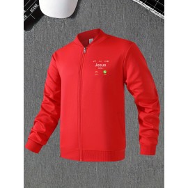 Men's Casual Zip-Up Jacket with Stand Collar - 