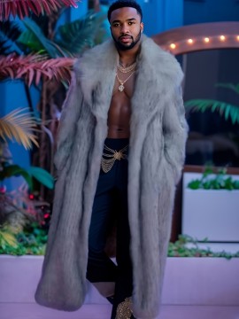 [New Fox Fur Coat] Warm Fashion Mid-Length Fox Fur Plush Collar Suit Coat | Men's Casual Fleece Outerwear, Comfortable Loose Luxurious Grass Coat, New Thickened Versatile Trendy