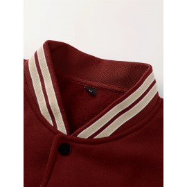 Men's Baseball Jacket with Athletic Dept. Embroidered Logo & Number 17 - Royal Blue & Beige Contrast Design, Baseball Collar, Machine Washable Casual Streetwear Jacket for Casual Attire