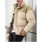 [Men's Winter Jacket] Polyester-Filled Men's Winter Jacket - Black & Casual Outdoor Warm Coat with Stand Collar, Regular Fit for Cold Weather, No Stretch Fabric