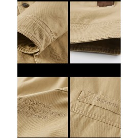 [Lightweight Jacket] Lightweight Nylon Men's Casual Work Jacket | 100% Nylon, 600 Grams, Multi-Pocket Button Design, Machine Washable, Suitable for Outdoor Use in Spring And Autumn with a Collar